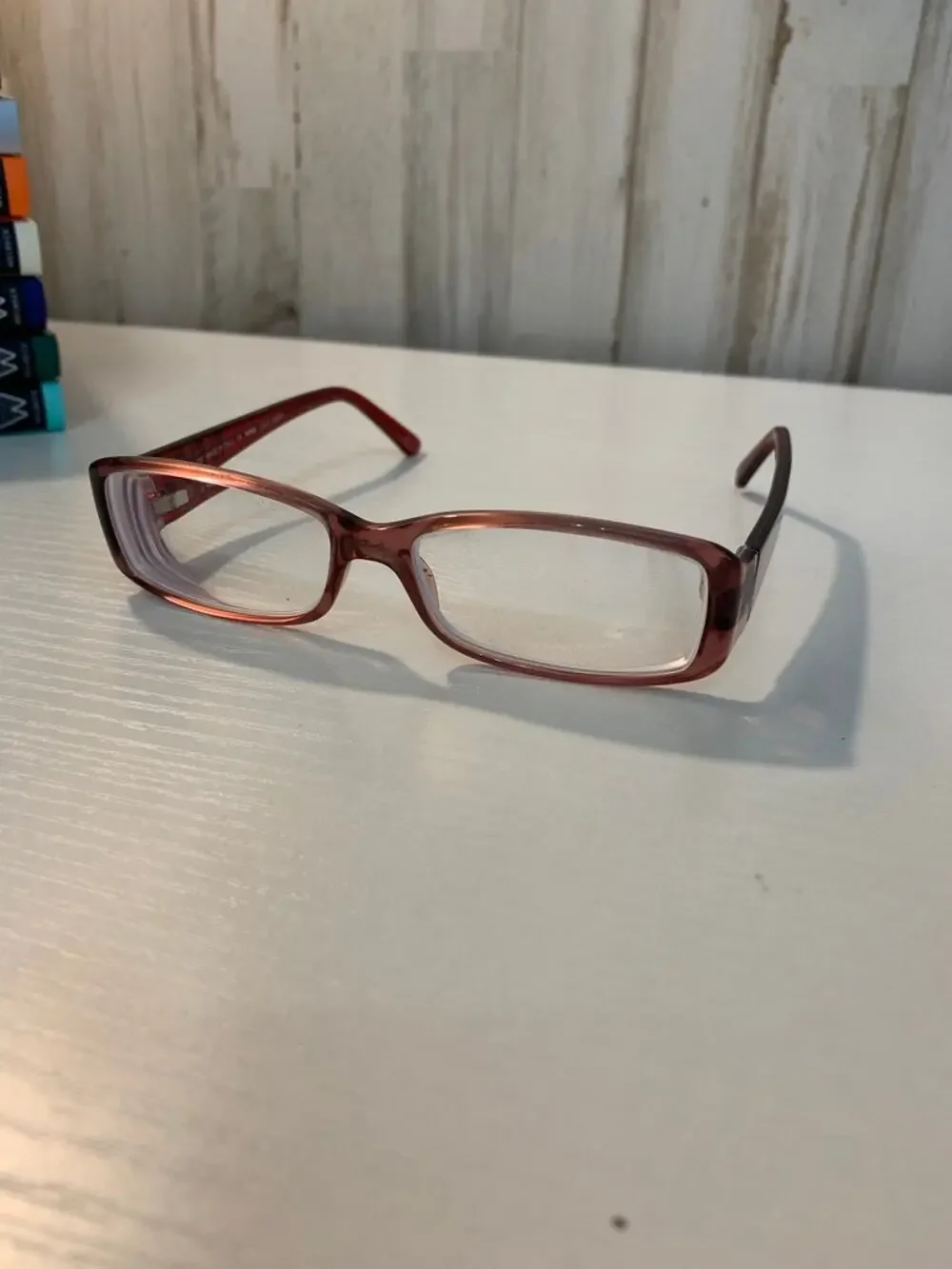 Fendi Eyeglass Frames Womens Red Rectangular FF Logo Temples